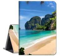 Case for Amazon Fire HD 10 Tablet 10.1" (Compatible with 7th and 9th Generations, 2017 and 2019 Releases),Slim Lightweight Smart Shell Stand Cover with Auto Wake/Sleep,Palm Trees Seawater Island
