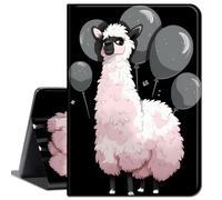 Case for Amazon Fire HD 10 Tablet 10.1" (Compatible with 7th and 9th Generations, 2017 and 2019 Releases),Slim Lightweight Smart Shell Stand Cover with Auto Wake/Sleep,Black and White Alpacas