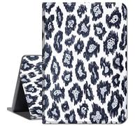 Case for Amazon Fire HD 10 Tablet 10.1" (Compatible with 7th and 9th Generations, 2017 and 2019 Releases),Slim Lightweight Smart Shell Stand Cover with Auto Wake/Sleep,Black White Leopard Print
