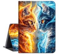 Case for Amazon Fire HD 10 Tablet 10.1" (Compatible with 7th and 9th Generations, 2017 and 2019 Releases),Slim Lightweight Smart Shell Stand Cover with Auto Wake/Sleep,Cute Two Cat