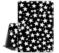 Case for Amazon Fire HD 10 Tablet 10.1" (Compatible with 7th and 9th Generations, 2017 and 2019 Releases),Slim Lightweight Smart Shell Stand Cover with Auto Wake/Sleep,White and Black Stars