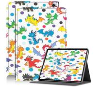Case for Amazon Fire HD 8 & 8 Plus Tablet (12th Generation/10th Generation, 2022/2020 Release), PU Leather Fire 8 Case Adjustable Stand Shockproof Cover with Auto Wake/Sleep, Colorful Dragons