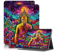 Case for Amazon Fire HD 8 & 8 Plus Tablet (12th Generation/10th Generation, 2022/2020 Release), PU Leather Fire 8 Case Adjustable Stand Shockproof Cover with Auto Wake/Sleep, Buddha Lotus