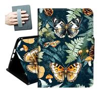 Case for Amazon Fire HD 8 & Fire HD 8 Plus Tablet (12th/10th Gen, 2024/2022/2020 Release),with Hand Straps and Auto Wake/Sleep Leather Multiple Angles Stand Smart Cover,Jungle Butterfly