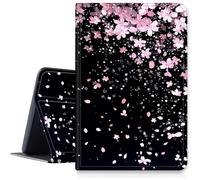 Case for Amazon Fire HD 8/ HD 8 Plus Tablet (12th/10th Generation, 2024/2022/2020) PU Leather Smart Protective Cover with Auto Sleep/Wake for Fire HD 8 2024/2022,Cherry Blossoms Glittery