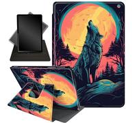 Case for Amazon Fire HD 8 Tablet (2018 2017 2016 Version,8th/7th/6th Generation),360 Degree Rotating Stand Smart Protective Cover Case for All-New Fire HD 8 (8th /6th / 7th),Moonlight Wolf Howl