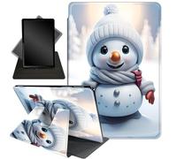 Case for Amazon Fire HD 8 Tablet (2018 2017 2016 Version,8th/7th/6th Generation),360 Degree Rotating Stand Smart Protective Cover Case for All-New Fire HD 8 (8th /6th / 7th),Winter Christmas Snowman