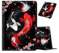 Case for Amazon Fire HD 8 Tablet (8th/7th/6th Generation, 2018/2017/2016 Release) 8", Slim PU Leather Adjustable Stand Cover, with Smart Sleep/Wake for Fire HD 8 Tablet Case, Japanese Koi