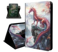 Case for Amazon Fire HD 8 Tablet (8th/7th/6th Generation 2018/2017/2016 Release),with Auto Sleep/Wake 360 Degree Rotating Swivel Adjustable Stand Cover,Red Dragon
