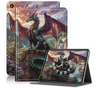 Case for Amazon Kindle Fire 7 Case 2019/2017 Release 9th/7th Generation, PU Leather Adjustable Stand Shockproof Smart Cover with Auto Wake/Sleep Kindle Fire 7 Case, Stone Pillar Dragon