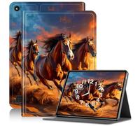 Case for Amazon Kindle Fire 7 Case 2019/2017 Release 9th/7th Generation, PU Leather Adjustable Stand Shockproof Smart Cover with Auto Wake/Sleep Kindle Fire 7 Case, Horses Sunset