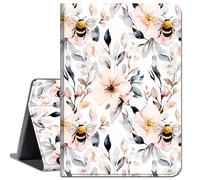 Case for Amazon Kindle Fire HD 8 Tablet (6th/7th/8th Generation, 2016/2017/2018 Release),Slim Soft Shockproof TPU Silicone Protective Back Shell Case for Fire HD 8 Tablet,Pink Flowers and Bee
