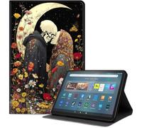 Case for Amazon Kindle Fire Max 11 Tablet (13th Gen, 2023 Release) 11", Slim PU Leather Folio Cover with Auto Wake/Sleep, Multi-Angle Stand Cover, Skeletons Kissing Under Moon