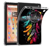 Case for Amazon Kindle Fire Max 11 Tablet (2023 Release 13th Generation)- Clear Slim Lightweight Soft Flexible TPU Bumper Cushioning Protection Shell Cover Case, Colorful Dreamcatcher Feather