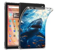 Case for Amazon Kindle Fire Max 11 Tablet (2023 Release 13th Generation)- Clear Slim Lightweight Soft Flexible TPU Bumper Cushioning Protection Shell Cover Case, Great White Shark