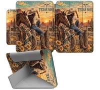 Case for Amazon Kindle Paperwhite 4 10th Gen 2018 Model Number:PQ94WIF 6" | PU Leather Shell Shockproof Protective Fun Kickstand Tablet Cover Accessories with Magnetic Closure, Western Cowgirl