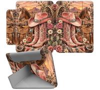 Case for Amazon Kindle Paperwhite 4 10th Gen 2018 Model Number:PQ94WIF 6" | PU Leather Shell Shockproof Protective Fun Kickstand Tablet Cover Accessories with Magnetic Closure, Cowgirl Boots