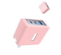 Case for Anker 100W USB C Charger (GaN II), WUNIAK Soft Silicone Protective Portable Scratch Shock Resistant Shell, Protective Case for Anker 736 Charger (A2145/B2145), Pink