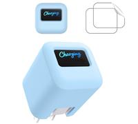 Case for Anker Nano 45W Max Power Adapter with 2Pcs Screen Protector- Soft Silicone Protective Cover for Dynamic Charger,Shockproof Dustproof Charging Block Protector Sleeve[Sky Blue]