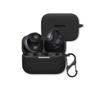 Case for Anker Soundcore AeroClip Open-Ear Earbuds, FJIASTB Soft Silicone Protective Cover with Carabiner, Shockproof (Black)