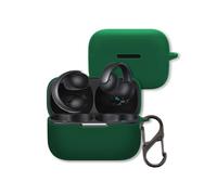 Case for Anker Soundcore AeroClip Open-Ear Earbuds, FJIASTB Soft Silicone Protective Cover with Carabiner, Shockproof (Dark Green)