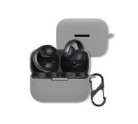 Case for Anker Soundcore AeroClip Open-Ear Earbuds, FJIASTB Soft Silicone Protective Cover with Carabiner, Shockproof (Gray)