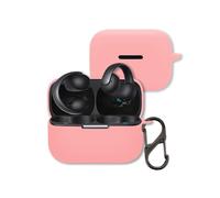 Case for Anker Soundcore AeroClip Open-Ear Earbuds, FJIASTB Soft Silicone Protective Cover with Carabiner, Shockproof (Pink)