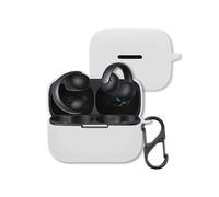 Case for Anker Soundcore AeroClip Open-Ear Earbuds, FJIASTB Soft Silicone Protective Cover with Carabiner, Shockproof (White)