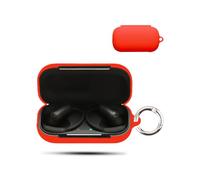 Case for Anker Soundcore AeroFit 2 Pro Wireless Earbuds,daunke Soft Silicone Protective Cover,Case with Round buckle,Full Protection,Red