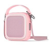 Case for Anker Soundcore Boom Go 3i Portable Bluetooth Speaker,Silicone Portable Protective Case with Carabiner&Lanyard,Soft Flexible Anti-Scratch Shockproof (Pink)
