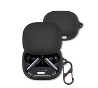 Case for Anker Soundcore Liberty 4 Pro Earbuds, FJIASTB Soft Silicone Protective Cover with Carabiner, Shockproof (Black)