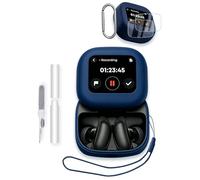 Case for Anker Soundcore Liberty 5 Pro MAX Earbuds, Soft Silicone Protective Portable Scratch Shock Resistant with 2pack Screen Protector &Cleaner Kit & Carabiner & Lanyard,Blue