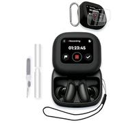 Case for Anker Soundcore Liberty 5 Pro MAX Earbuds, Soft Silicone Protective Portable Scratch Shock Resistant with 2pack Screen Protector &Cleaner Kit & Carabiner & Lanyard,Black