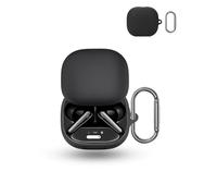Case For Anker Soundcore Liberty 5 Wireless Earbuds,daunke Soft Silicone Protective Cover,Skin Case with Carabiner,Full Protection,Black