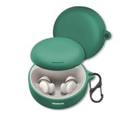 Case for Anker Soundcore Sleep A30 Earbuds, FJIASTB Soft Silicone Shockproof Protective Cover with Carabiner (Dark Green)