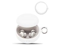 Case for Anker Soundcore Sleep A30 Wireless Earbuds,daunke Soft Silicone Protective Cover,Case with Round buckle,Full Protection,White