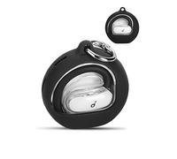 Case for Anker soundcore V40i Wireless Earbuds,daunke Soft Silicone Protective Cover,Skin Case with Carabiner,Full Protection,Black