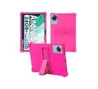 Case for Aobante K80/K70/K60/K50 10 Inch Tablet,WUNIAK Shock Proof Lightweight Stand Rubber Shell Protective Cover,Kids Friendly Soft Silicone Adjustable Stand Cover,Rose Red.