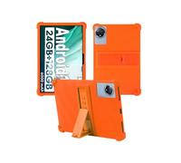 Case for Aobante K80/K70/K60/K50 10 Inch Tablet,WUNIAK Shock Proof Lightweight Stand Rubber Shell Protective Cover,Kids Friendly Soft Silicone Adjustable Stand Cover,Orange