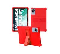Case for Aobante K80/K70/K60/K50 10 Inch Tablet,WUNIAK Shock Proof Lightweight Stand Rubber Shell Protective Cover,Kids Friendly Soft Silicone Adjustable Stand Cover,RED