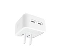 Case for Apple 35W Dual USB-C Port Compact Power Adapter, WUNIAK Soft Silicone Protective Portable Scratch Shock Resistant Shell, Protective Case for Apple 35W Dual USB-C Charger, White