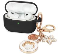 Case for Apple Airpods Pro 3 (2025) - VOTILE Airpods Pro 3 Cases Cover Women Silicone iPods Pro 3 Earbuds Wireless Accessorie Charging Cases Girl Bling Keychain for Airpod iPods Pro 3 - Black