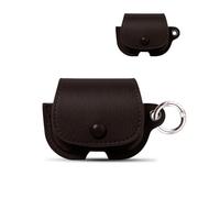 Case for Apple AirPods Pro 3 Earbuds,daunke PU Leather Soft Protective Cover,Includes a round button to Prevent Loss,Shockproof and Drop-Proof,waterproof,Lightweight and Portable,Dark Brown