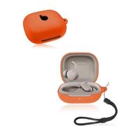Case for Apple Powerbeats Fit Wireless Earbuds, yystao Soft Silicone Protective Cover compatible with Apple Powerbeats Fit, With Lanyard, Dustproof, Shockproof & Durable, Orange