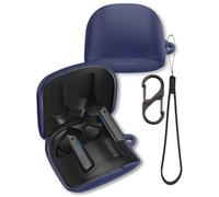 Case for ASUS ROG Cetra in-Ear Earbuds, FJIASTB Soft Silicone Protective Cover with Carabiner and Lanyard, Shockproof (Dark Blue)