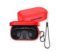 Case for ASUS ROG Cetra Open Ear Earbuds, FJIASTB Soft Silicone Protective Cover with Carabiner and Lanyard, Shockproof (Red)
