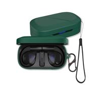 Case for ASUS ROG Cetra Open Ear Earbuds, FJIASTB Soft Silicone Protective Cover with Carabiner and Lanyard, Shockproof (Dark Green)