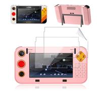 Case for Atari Gamestation Go,NOUKAJU Game Console Case with 2Pack PET Screen Protector,Anti-Drop, Anti-Scratch,Shockproof,Screen Protector for Atari Gamestation Go Game Console(Pink)