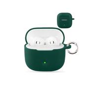 Case for Baseus Bass BS2 Lite Wireless Earbuds,daunke Soft Silicone Protective Cover,Case with Round buckle,Full Protection,Green