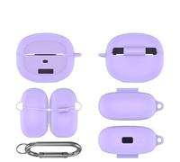 Case for Baseus Bowie MC1 Earbuds, Soft Protective, Silicone Case Cover with Carabiner for Baseus Bowie MC1 Earbuds, Waterproof and Shockproof-Black (Purple)
